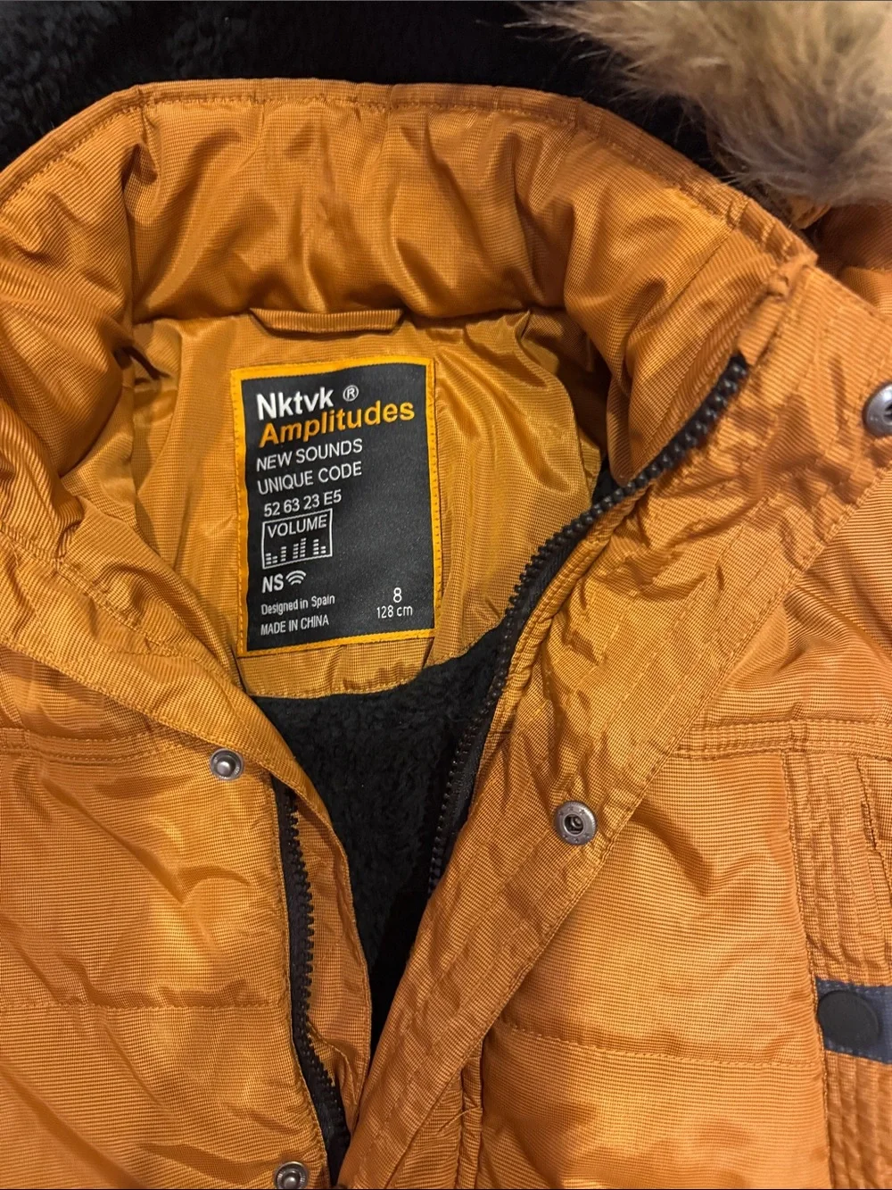 Mayoral Rust Orange Hooded Puffer Jacket with Faux Fur Trim